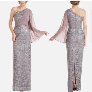 JS Collections Mauve One-Shoulder Maxi Dress